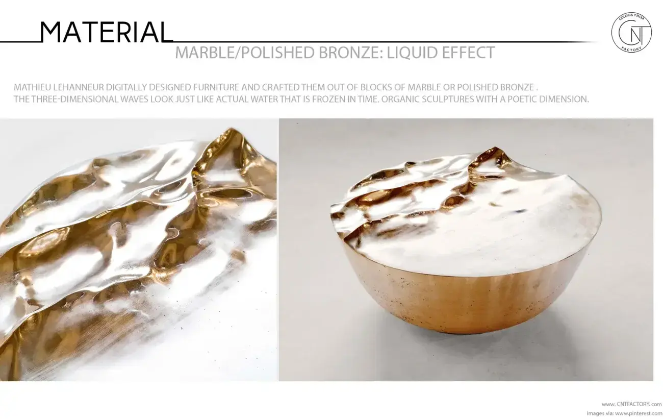 3D Liquid Marble / Polished Bronze