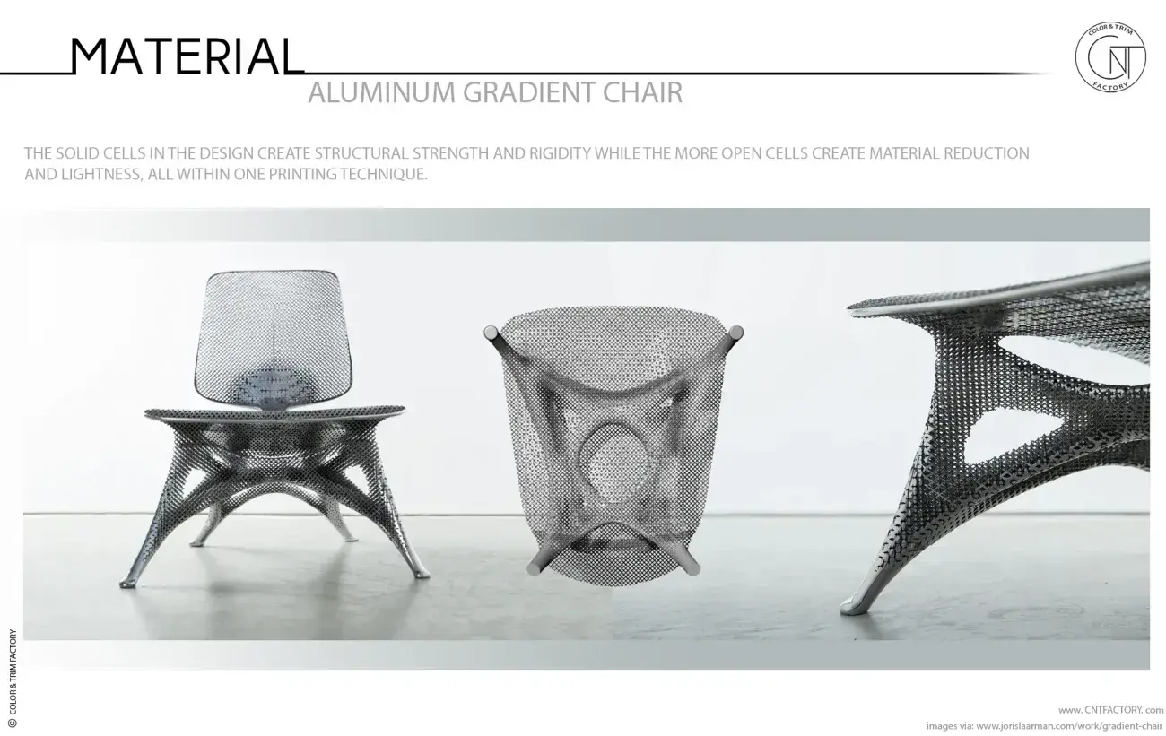 3D Printed Aluminum Gradient Chair