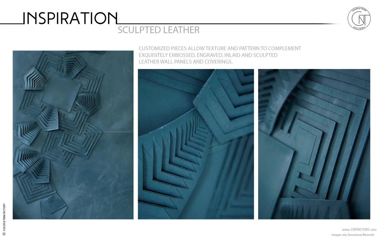 3D leather trim surface automotive interior concept design