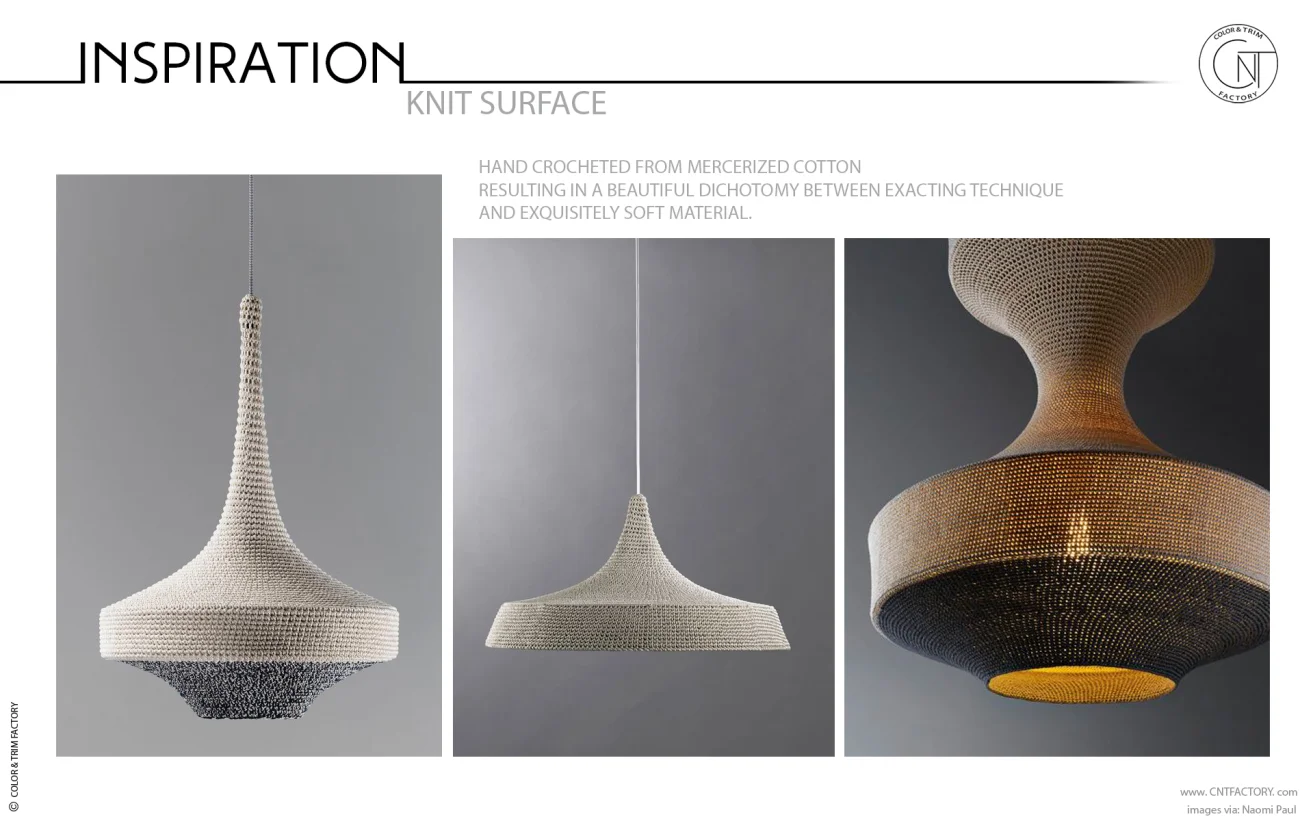 Knit surface material interior automotive color trim design