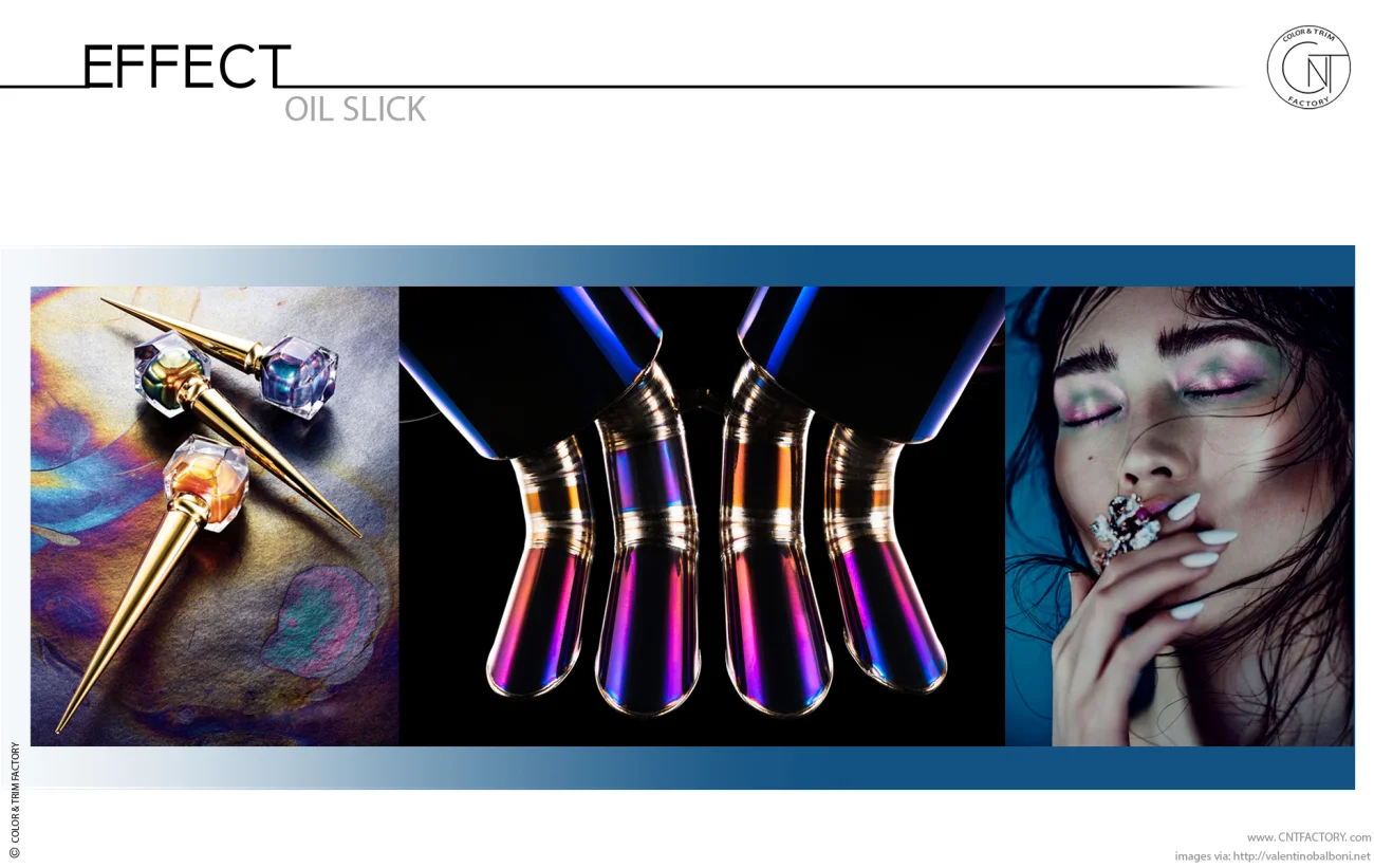 Trend Oil Slick Effect Finish Color Trim Materials