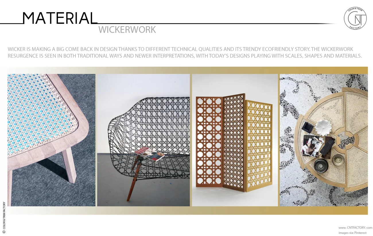 Wickerwork provide decorative value good technical attributes strength durability