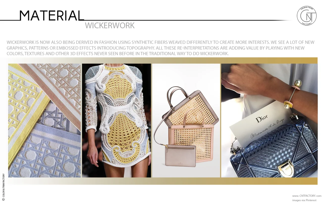 Wickerwork provide decorative value good technical attributes strength durability