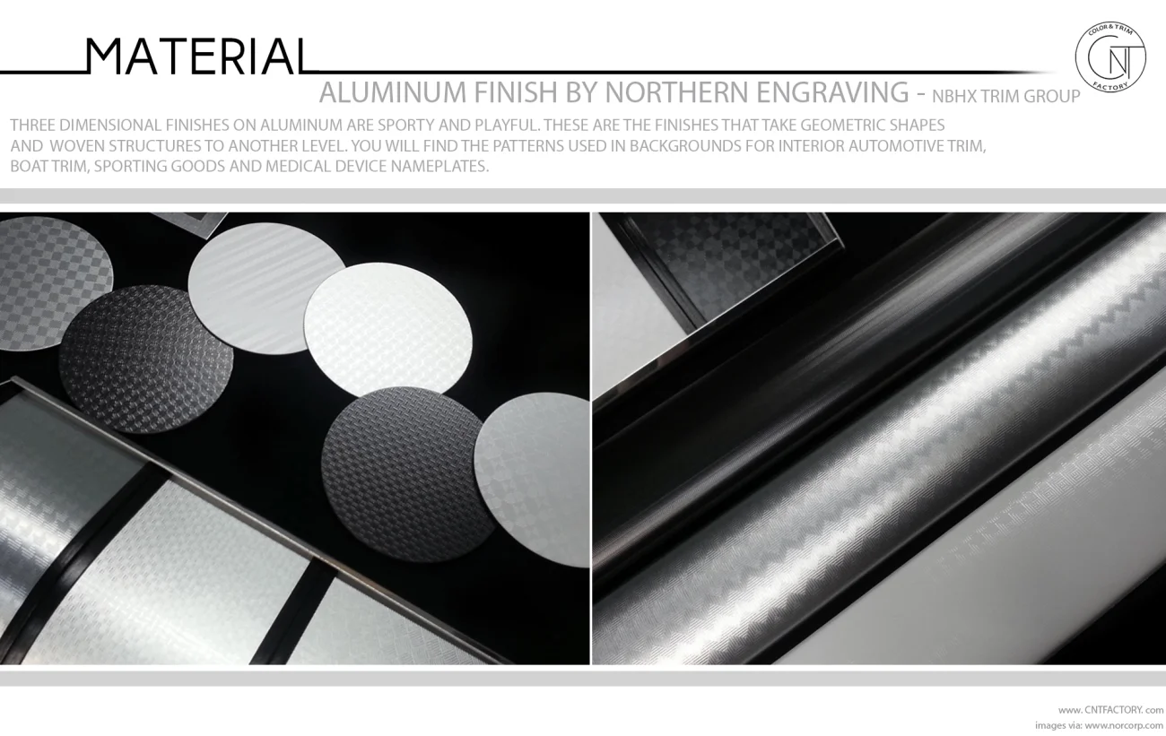 Aluminum finish Northern Engraving Automotive Color Trim Materials