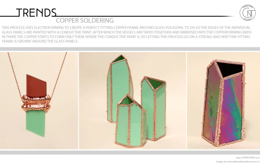  Copper soldering glass polygons conductive paint finish automotive trim design