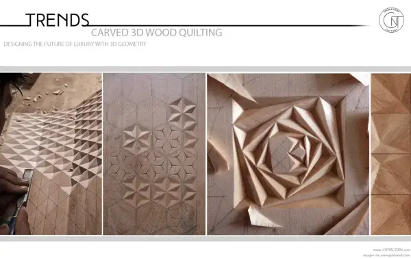 Carved 3D Wood Quilting