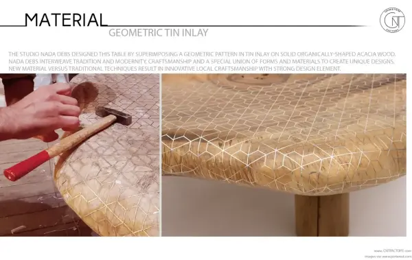 Geometric Pattern Tin Inlay by Nada Debs