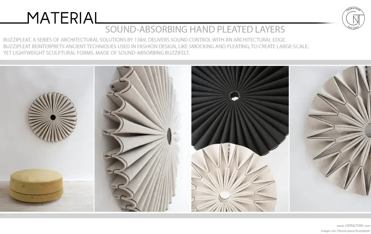 Sound-Absorbing Hand Pleated Layers