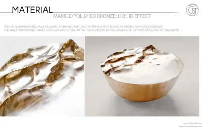 3D Liquid Marble / Polished Bronze