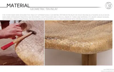 Geometric Pattern Tin Inlay by Nada Debs