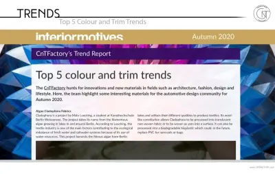 Top 5 Color and Trim Trends for Interior Motives - Autumn 2020