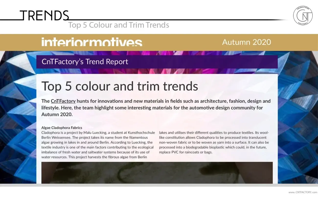 Top 5 Color and Trim Trends for Interior Motives - Autumn 2020
