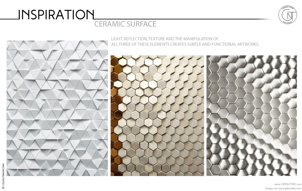 Ceramic surface automotive trim design