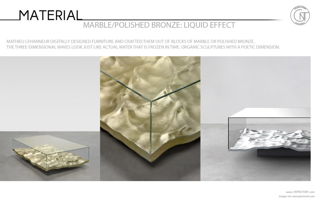 3D Liquid Marble Polished Bronze