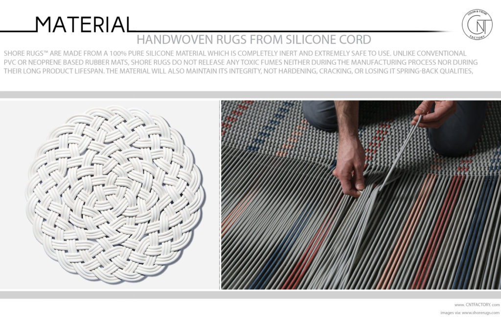 Handwoven rugs silicone cord