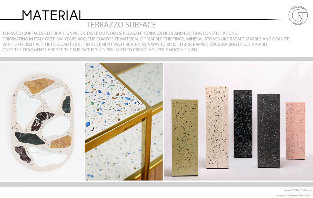 Terrazzo surface automotive trim design