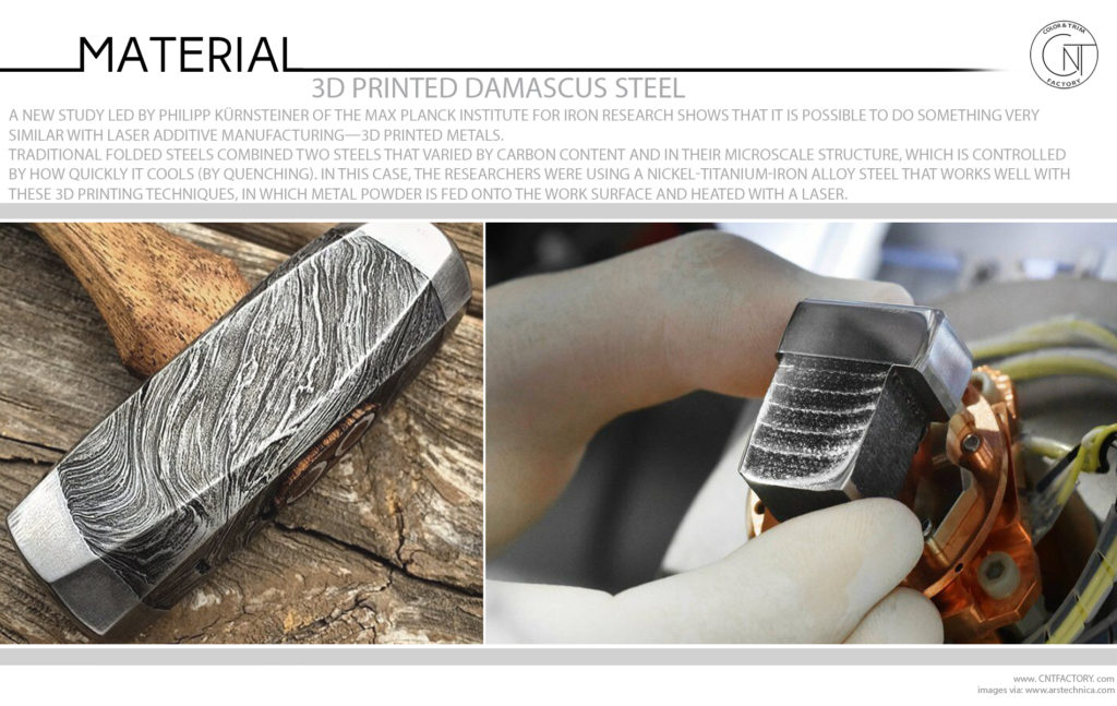 3D Printed Damascus Steel Mokume Gane