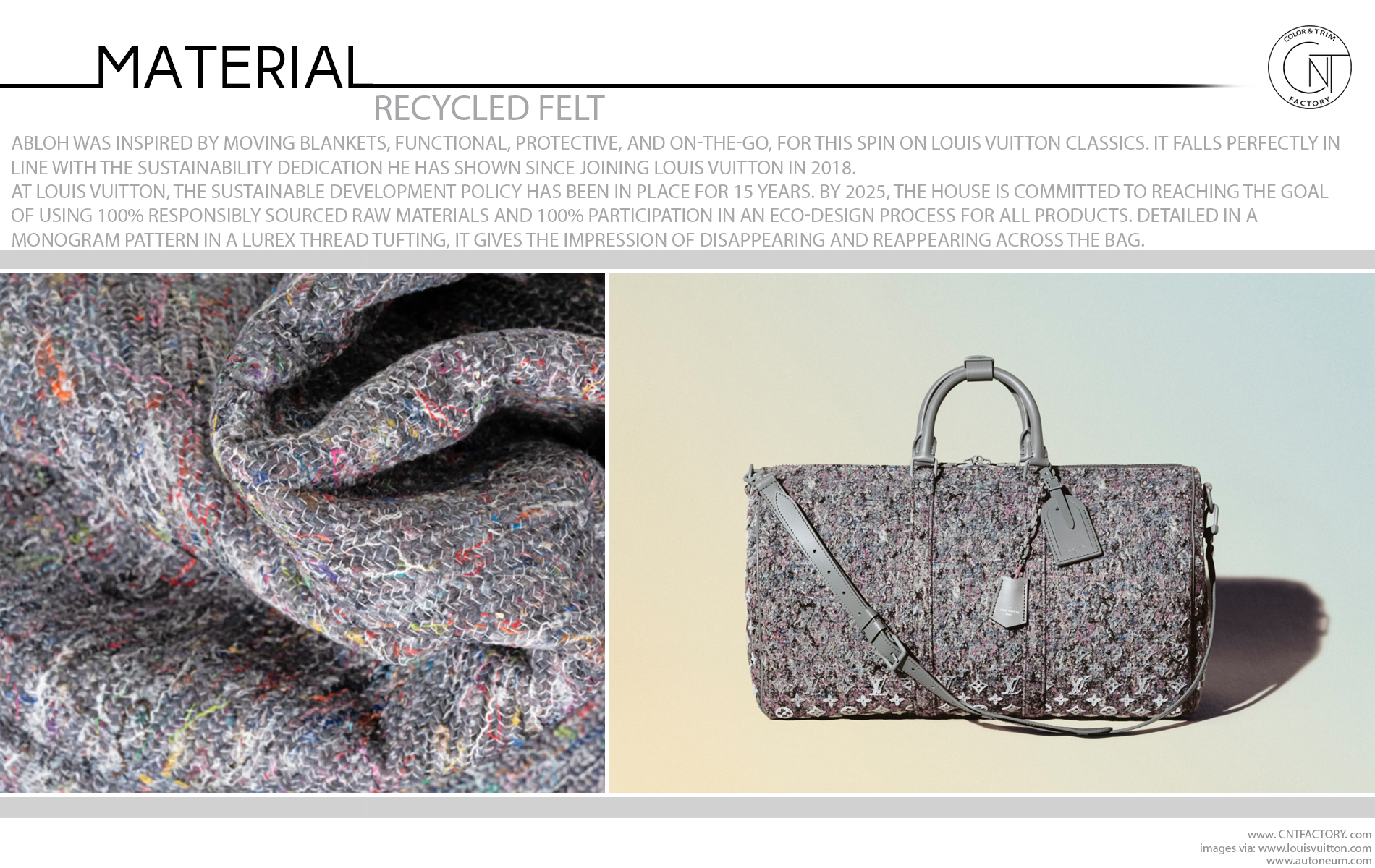 Louis Vuitton: bag in recycled wool and organic cotton