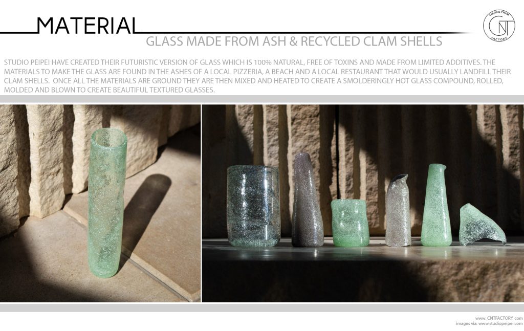 Glass Made From Ash Recycled Clam Shells