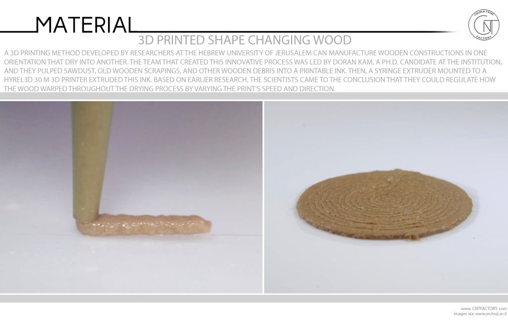 3D Printed Shape Changing Wood