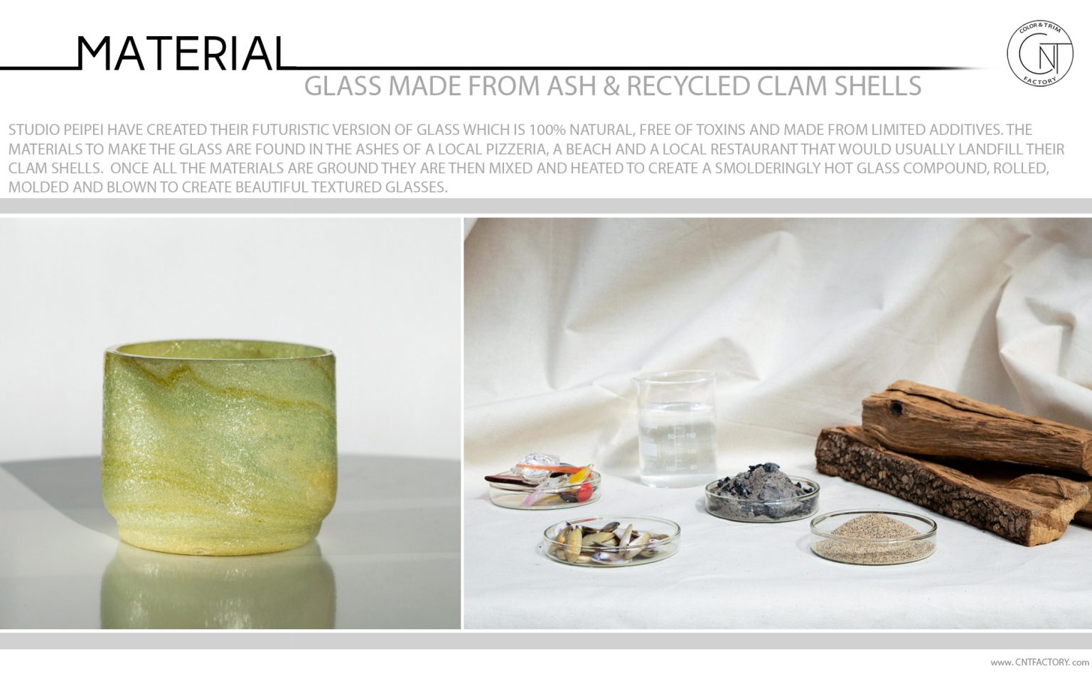 Glass Made From Ash Recycled Clam Shells Color Trim Trends