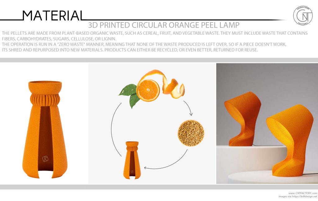 3D Printed Circular Orange Peel Lamp